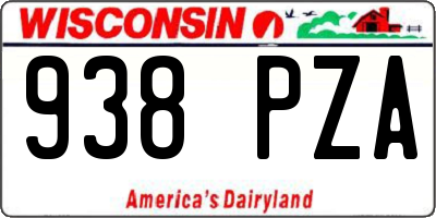 WI license plate 938PZA