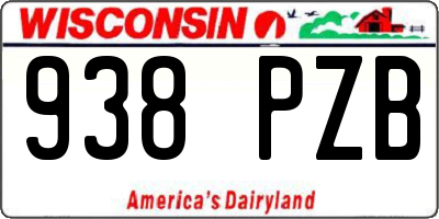 WI license plate 938PZB