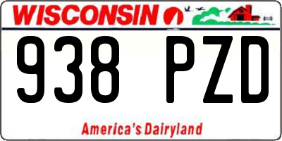 WI license plate 938PZD