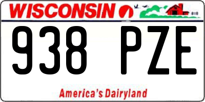 WI license plate 938PZE
