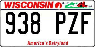 WI license plate 938PZF