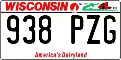 WI license plate 938PZG