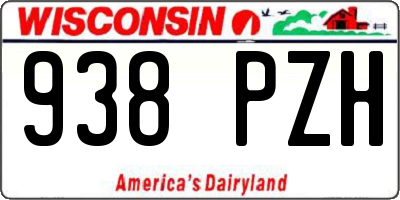WI license plate 938PZH