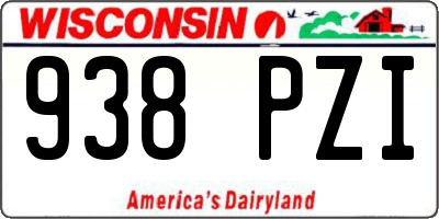 WI license plate 938PZI