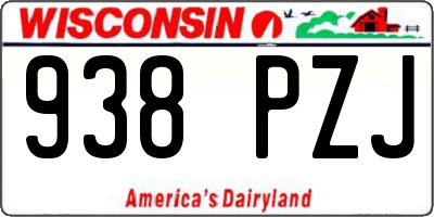 WI license plate 938PZJ
