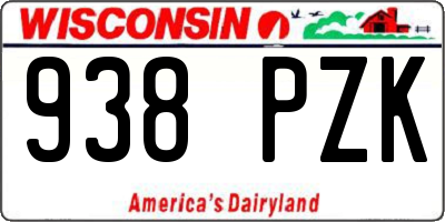 WI license plate 938PZK
