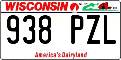 WI license plate 938PZL