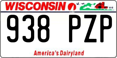 WI license plate 938PZP