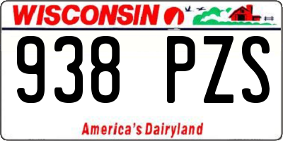 WI license plate 938PZS