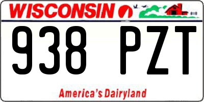 WI license plate 938PZT