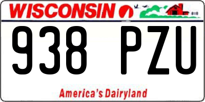 WI license plate 938PZU