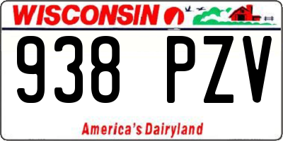WI license plate 938PZV
