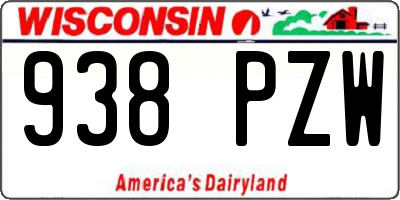 WI license plate 938PZW