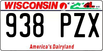 WI license plate 938PZX