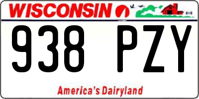 WI license plate 938PZY