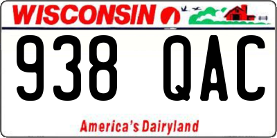 WI license plate 938QAC