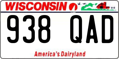 WI license plate 938QAD