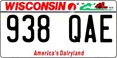 WI license plate 938QAE