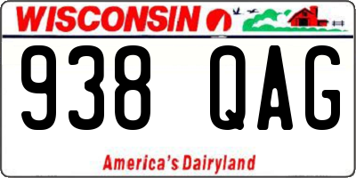 WI license plate 938QAG
