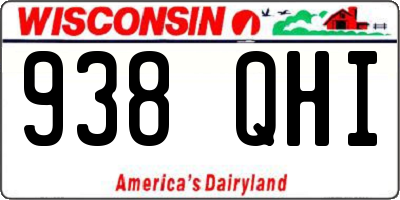 WI license plate 938QHI