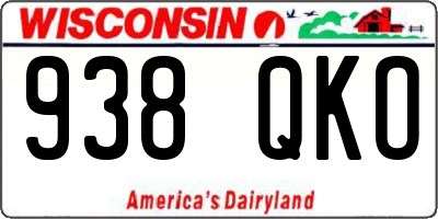 WI license plate 938QKO