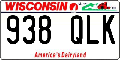 WI license plate 938QLK