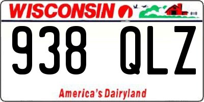 WI license plate 938QLZ