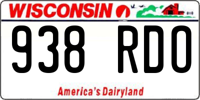 WI license plate 938RDO