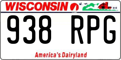 WI license plate 938RPG