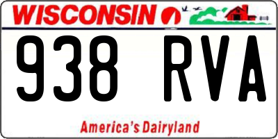 WI license plate 938RVA