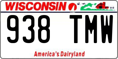 WI license plate 938TMW