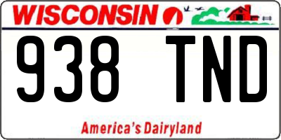 WI license plate 938TND