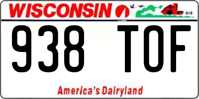 WI license plate 938TOF