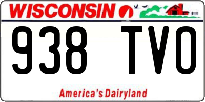 WI license plate 938TVO