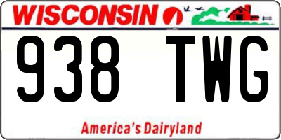 WI license plate 938TWG