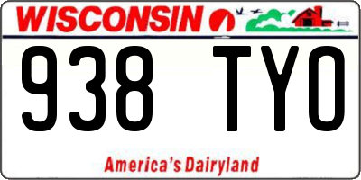WI license plate 938TYO