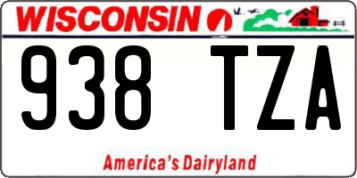 WI license plate 938TZA