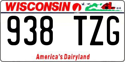 WI license plate 938TZG