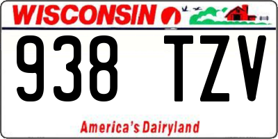 WI license plate 938TZV
