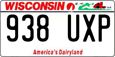 WI license plate 938UXP