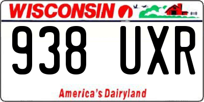 WI license plate 938UXR