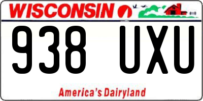 WI license plate 938UXU