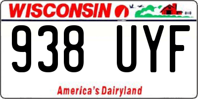 WI license plate 938UYF