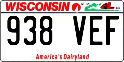 WI license plate 938VEF