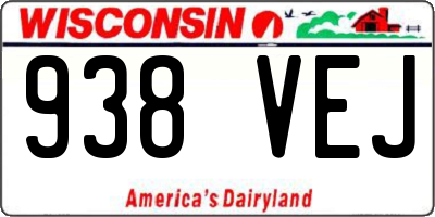 WI license plate 938VEJ