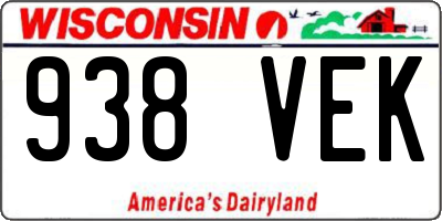 WI license plate 938VEK