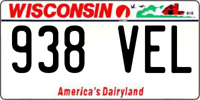 WI license plate 938VEL