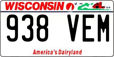 WI license plate 938VEM
