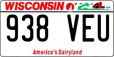 WI license plate 938VEU
