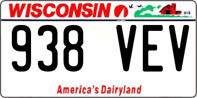 WI license plate 938VEV
